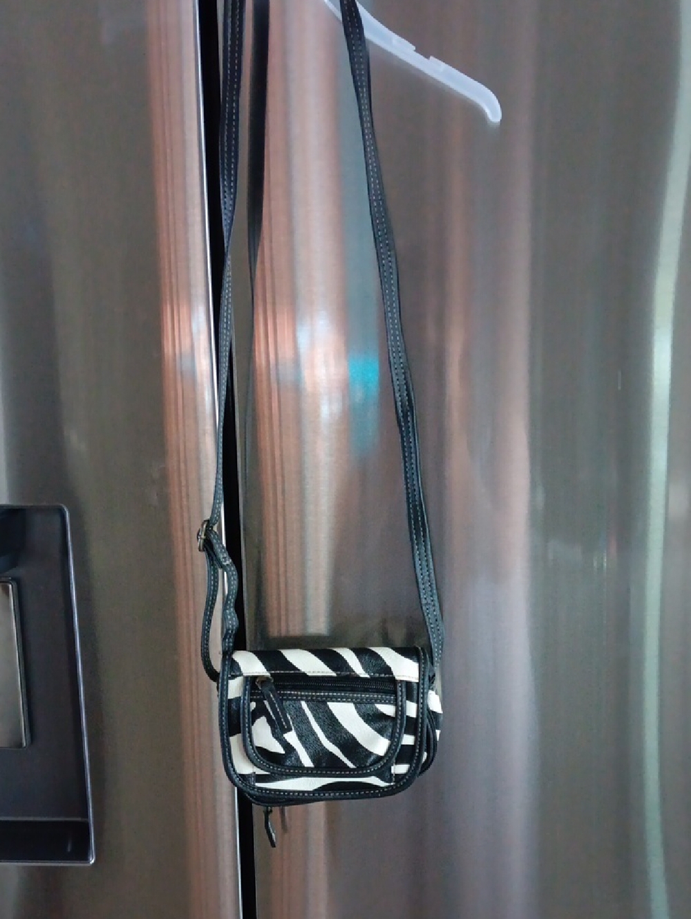 Zebra Print Black & White Mini Crossbody Bag